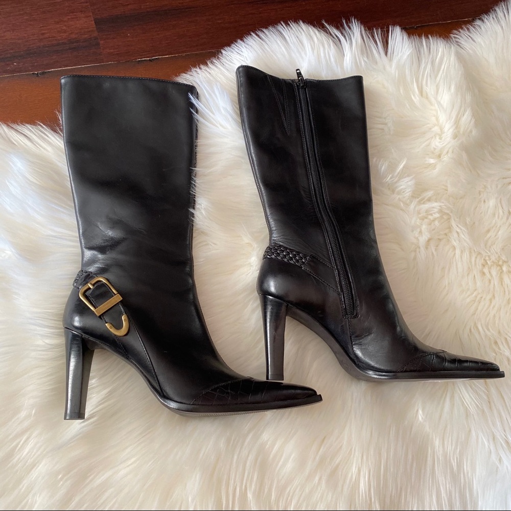 Antonio Melani Nadia Pointed Black Boots Sz6.5